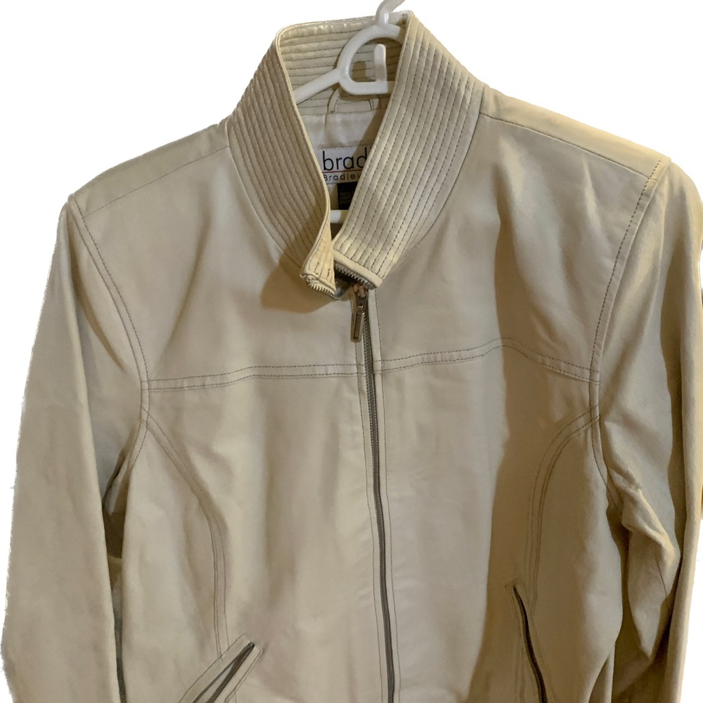Genuine leather. Cream color Bradley jacket